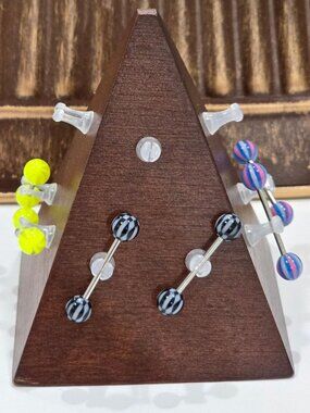 Painful Pleasures ✦ Multi‑Color Nipple Rings ✦ 14G Surgical Steel Set Of 3 NWT